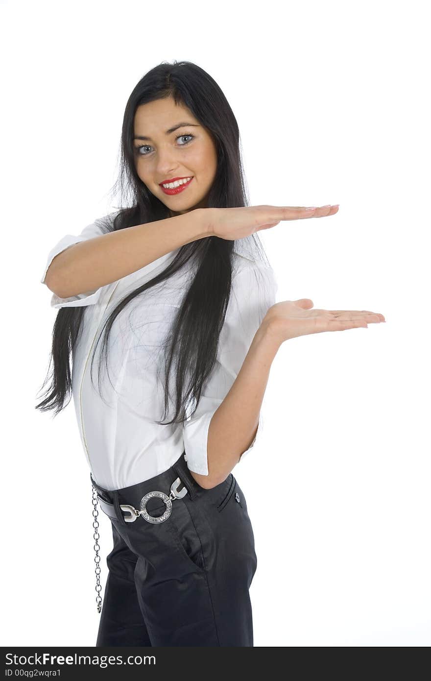 Business woman on white background