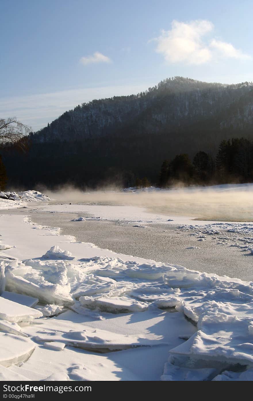 Alatau River in Winter