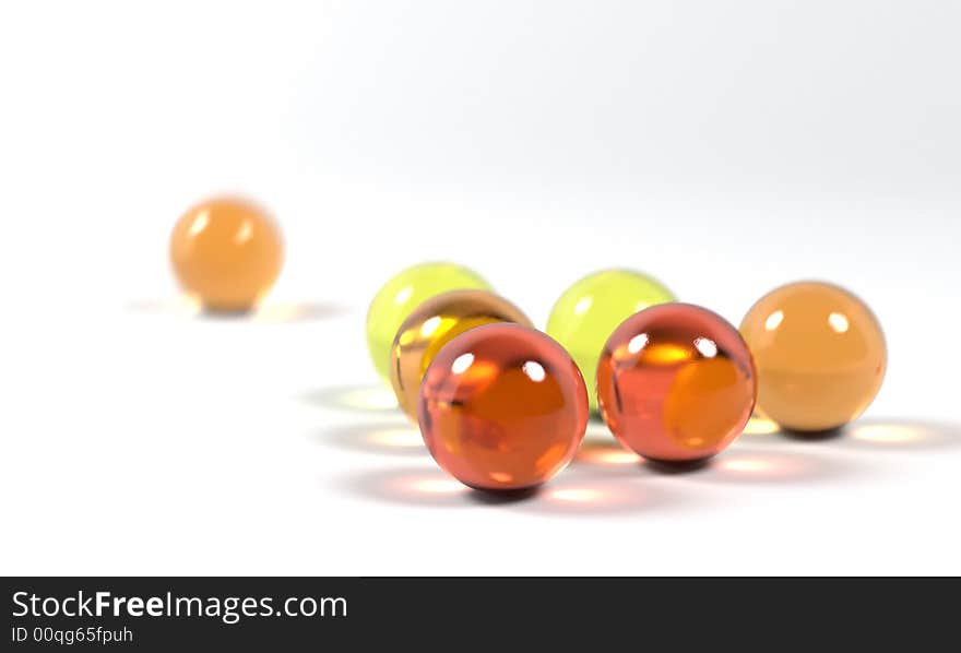 Shot of colorful sparkling glass balls. Shot of colorful sparkling glass balls