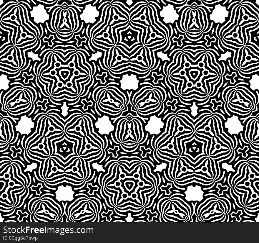 Abstract seamless black-and-white pattern - graphic illustration. Abstract seamless black-and-white pattern - graphic illustration