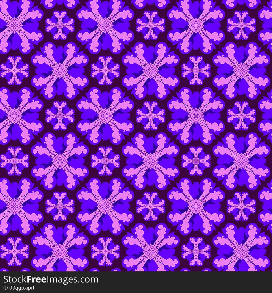 Seamless violet ornament vector pattern. Seamless violet ornament vector pattern