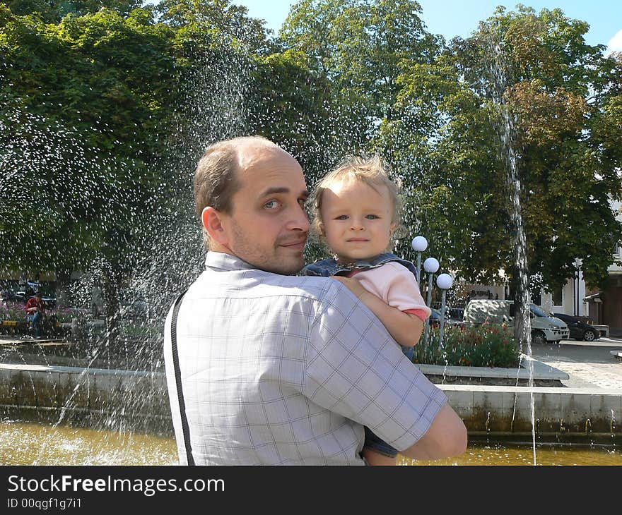 Happy daddy with baby girl