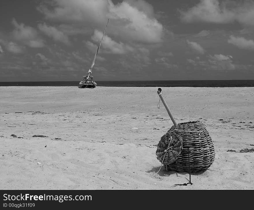 Raft Canoe at Jericoacoara Beach - Brazil. Raft Canoe at Jericoacoara Beach - Brazil