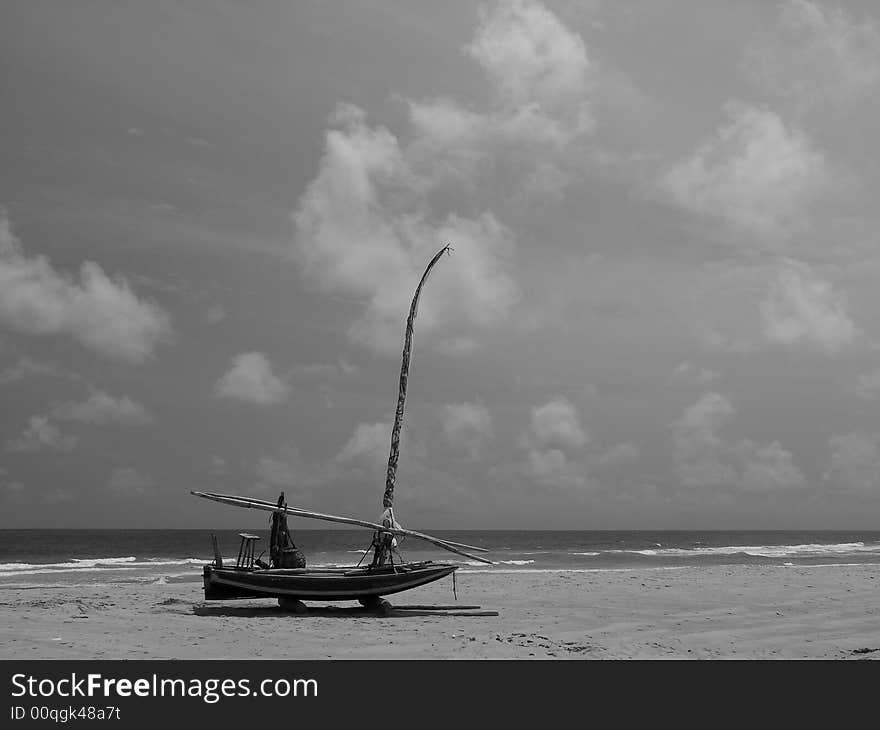 Raft Canoe at Jericoacoara Beach - Brazil. Raft Canoe at Jericoacoara Beach - Brazil