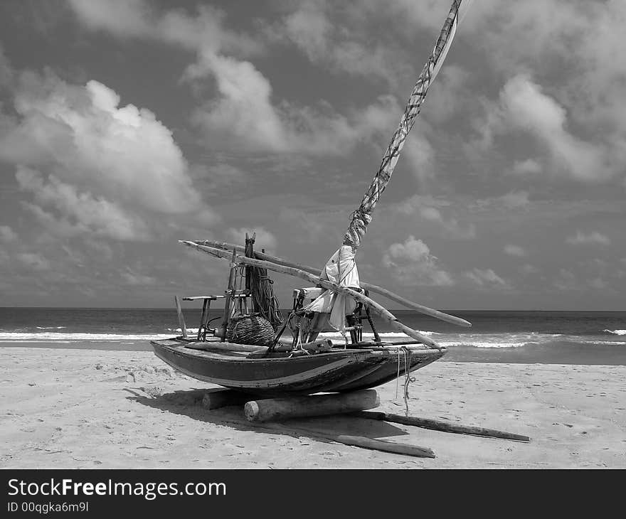 Raft Canoe at Jericoacoara Beach - Brazil. Raft Canoe at Jericoacoara Beach - Brazil