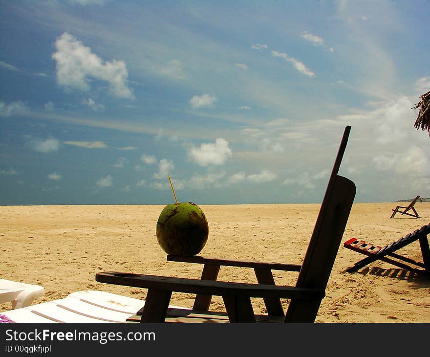 Landscape of Prainha Beach with Cocoa and Chairs - Brazil. Landscape of Prainha Beach with Cocoa and Chairs - Brazil