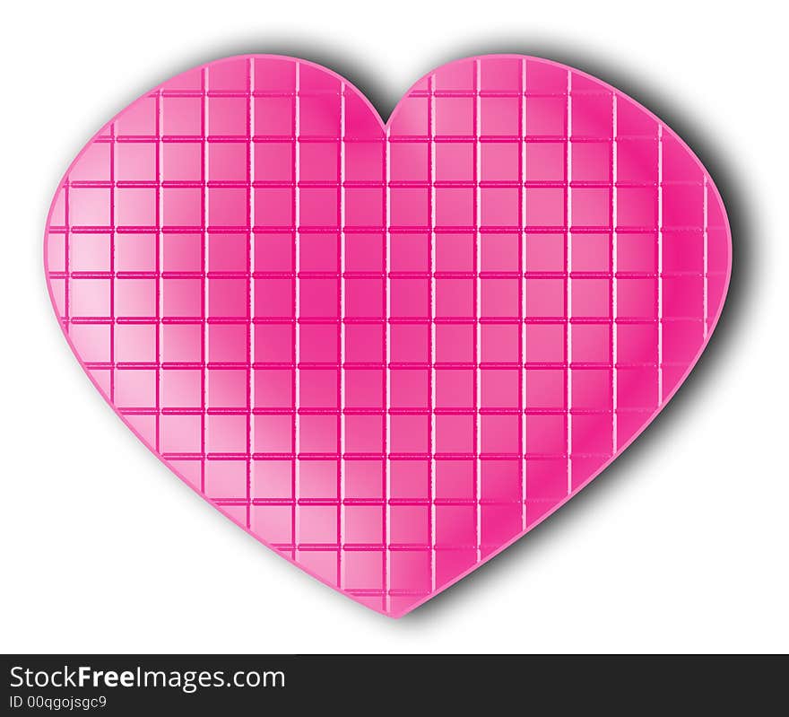 Illustration of pink love heart. Illustration of pink love heart