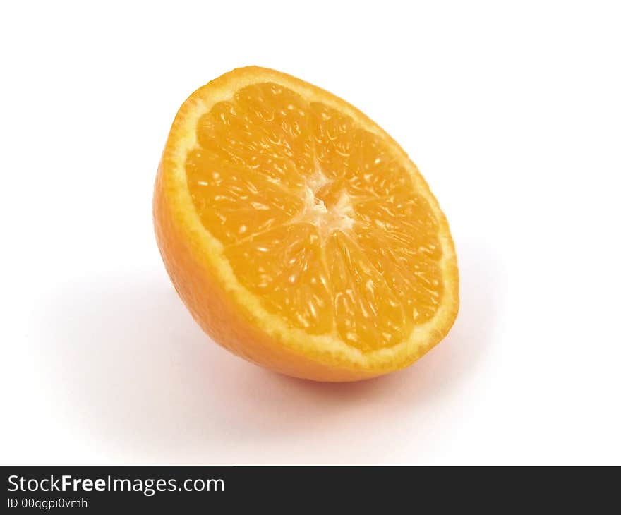 Tangerine fresh half isolated on white background. Tangerine fresh half isolated on white background