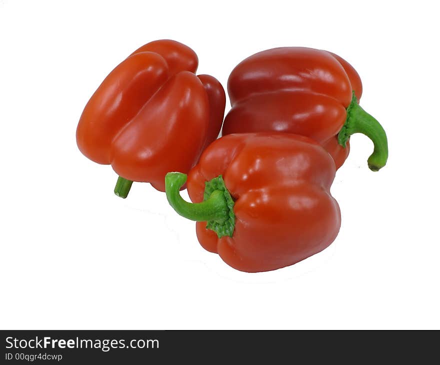 Three red peppers