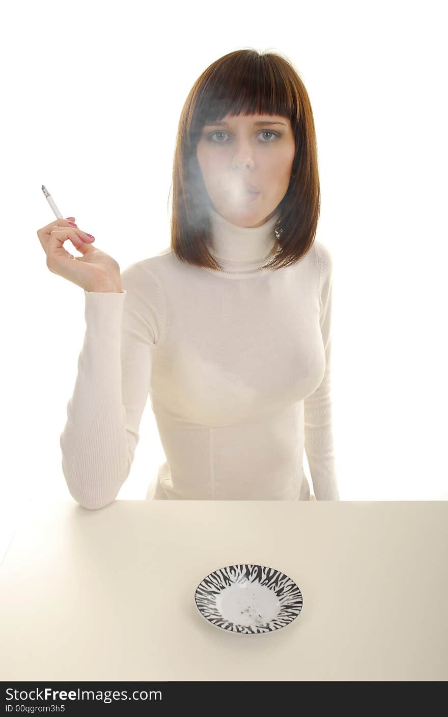 Portrait of woman with cigarette