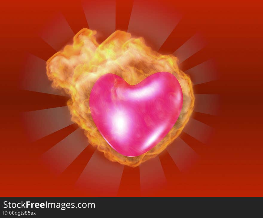 3D Burning Heart