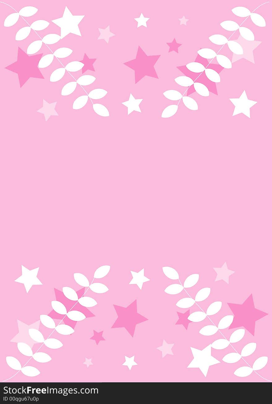 Pink Decoration: Stars, Leaves