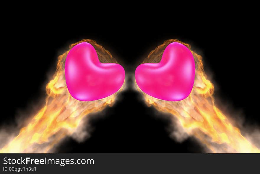 3D Burning Heart