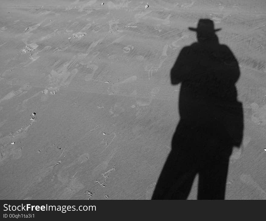 Photographer shadow at the sands of Jericoacoara - Brazil