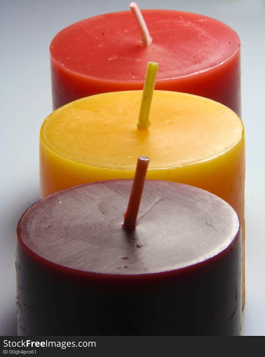 Colors candles isolated on a background