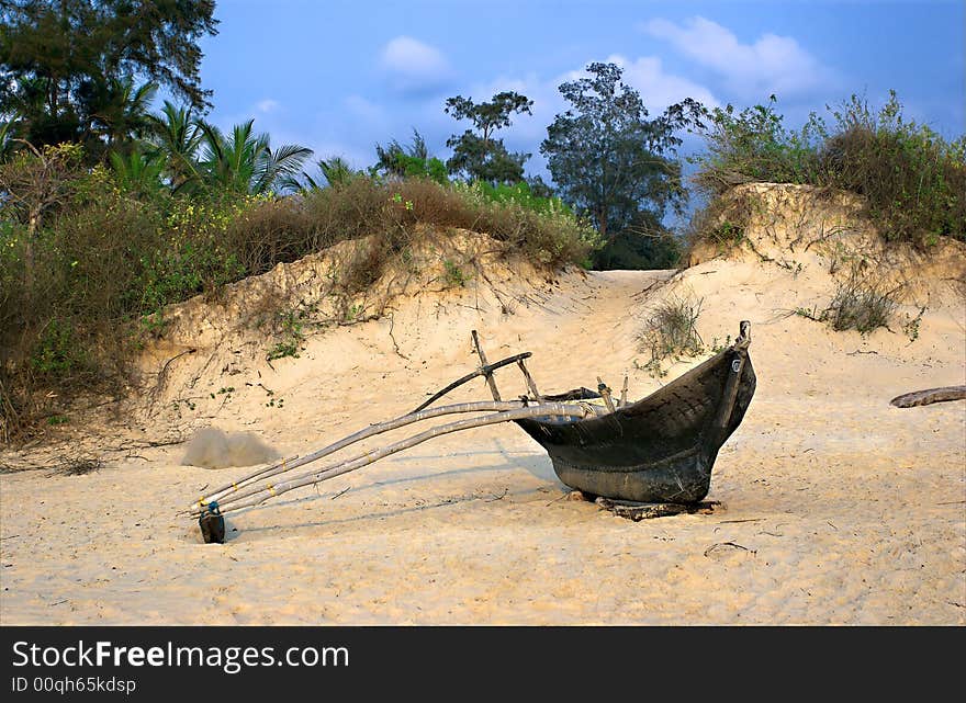 A boat on the beach