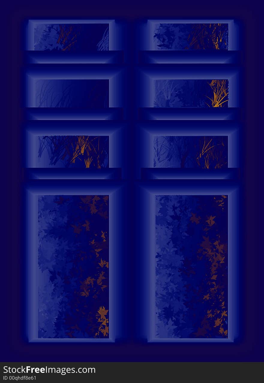 Winter kind behind a window
The stylised winter kind behind a window in dark-blue tones