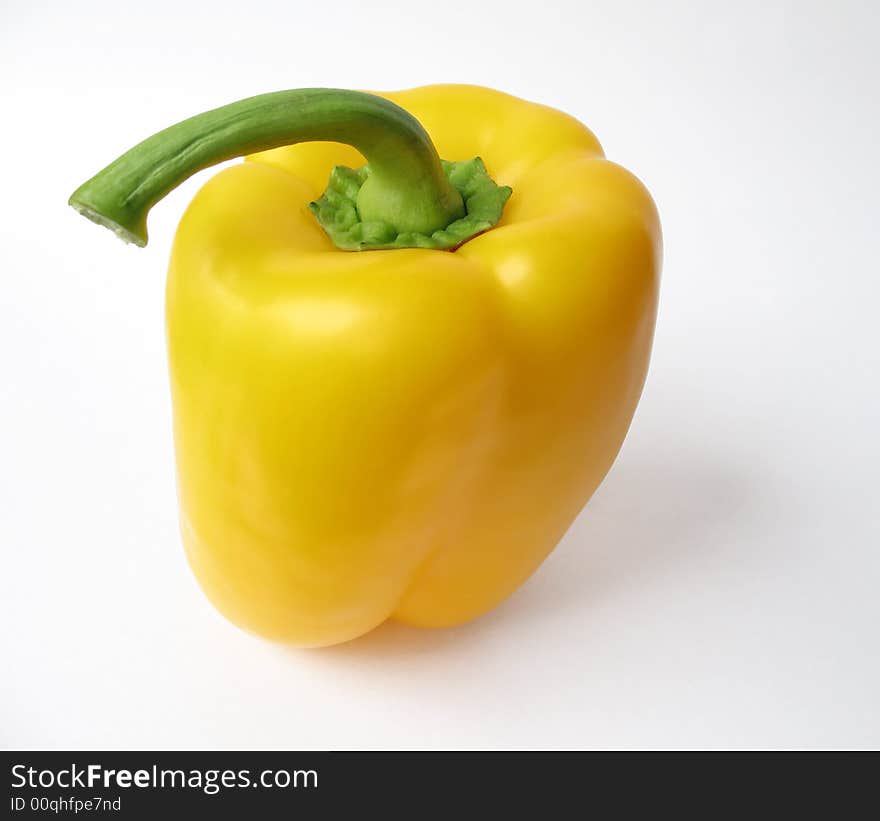 Yellow pepper on white backgorund