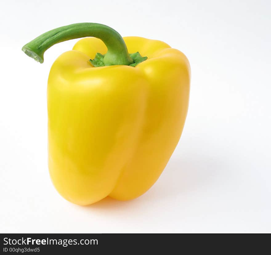 Yellow pepper on white backgorund