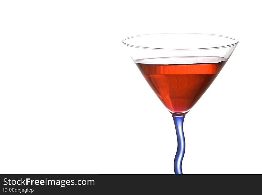 Red and blue martinin on a white background. Red and blue martinin on a white background.