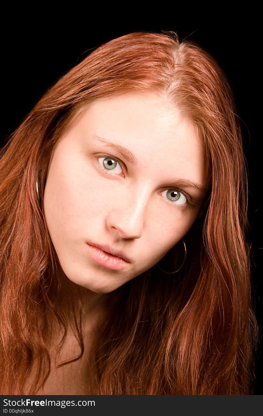 Beautiful redhead, head shot