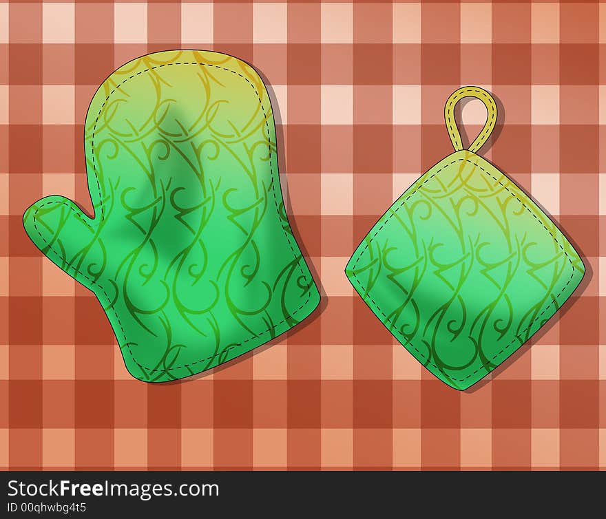 Oven glove clipping paths includes.