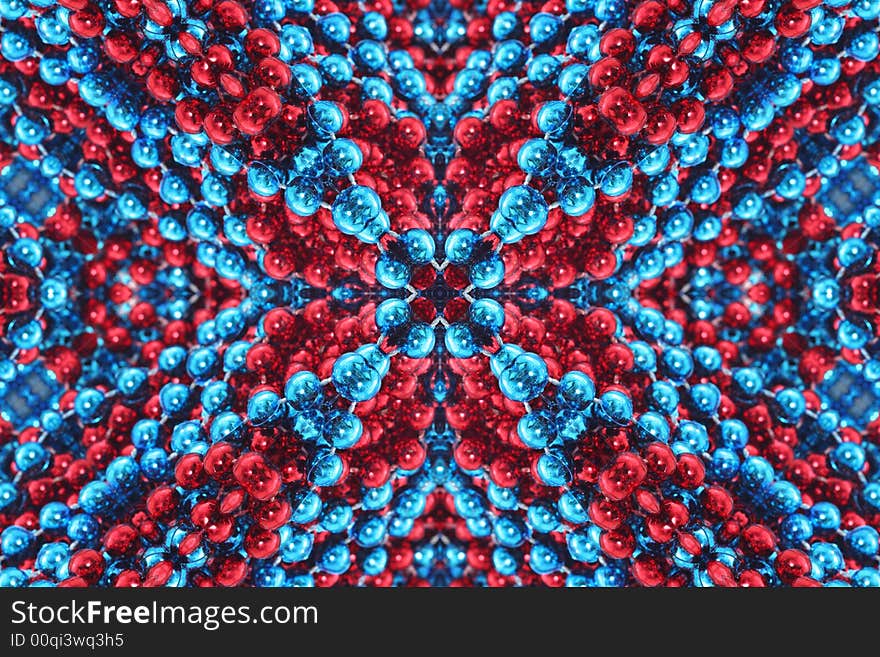 Red and Blue Beaded Abstract Background