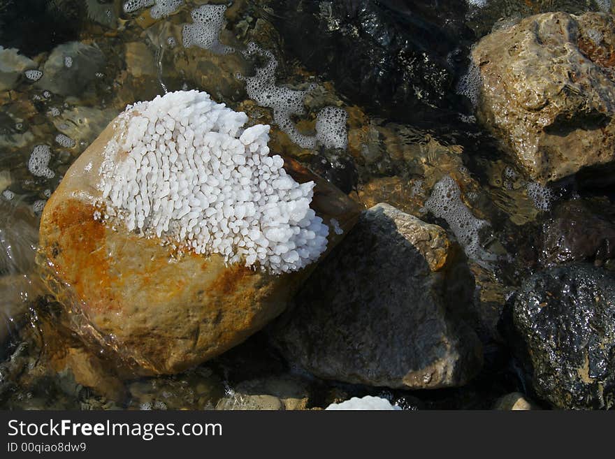 Salt on the coast of the Dead Sea. Salt on the coast of the Dead Sea