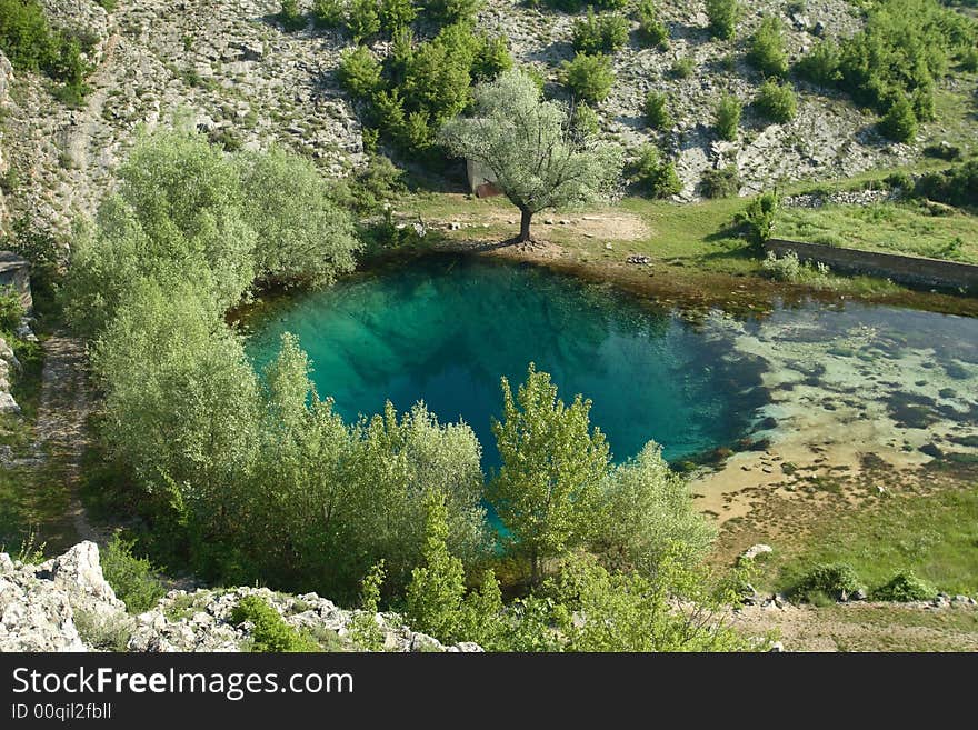 Riverhead of river Cetina in Croatia