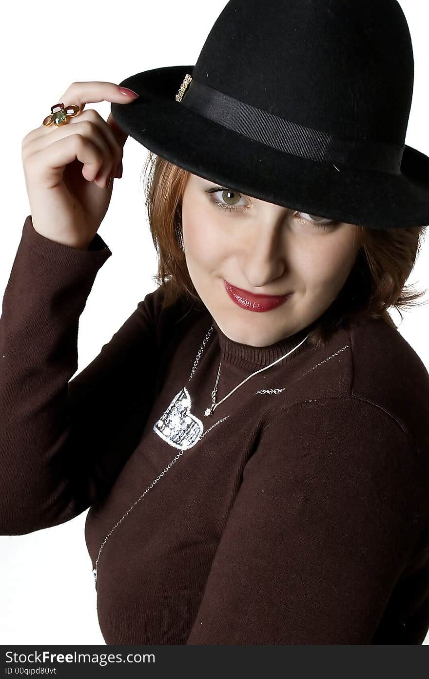 Attractive  Young  Woman with hat