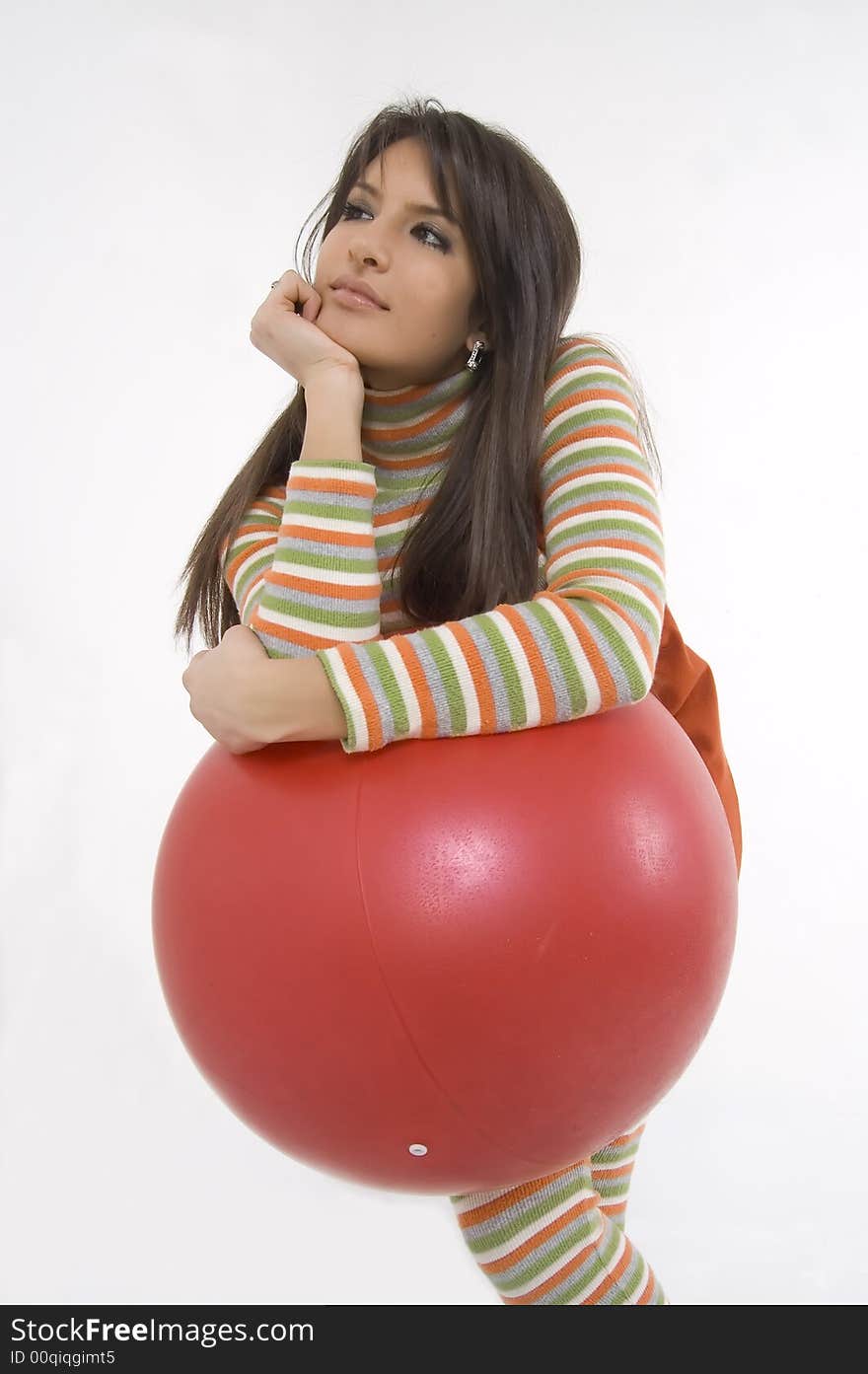 Girl with training ball