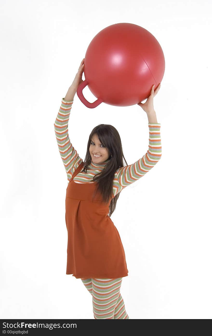 Girl with training ball