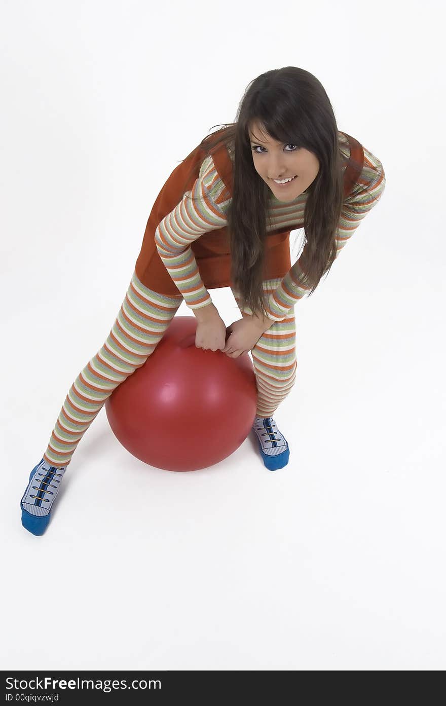 Girl with training ball