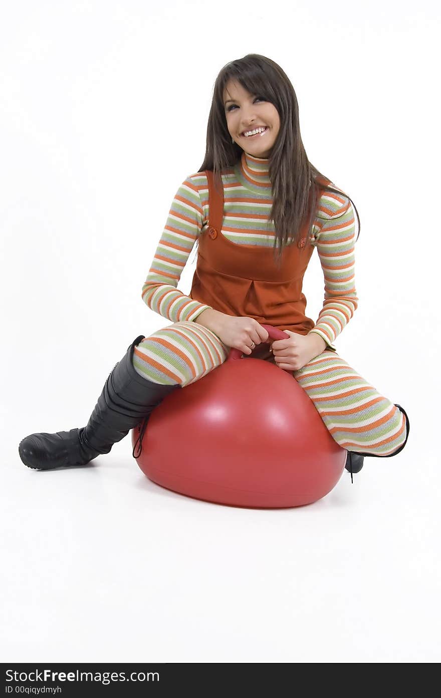 Pretty girl with ball for training. Pretty girl with ball for training