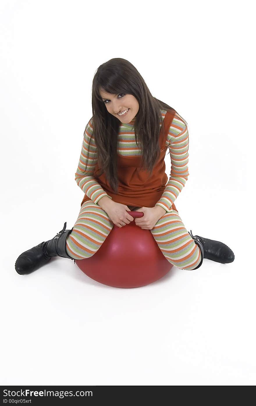 Girl with training ball