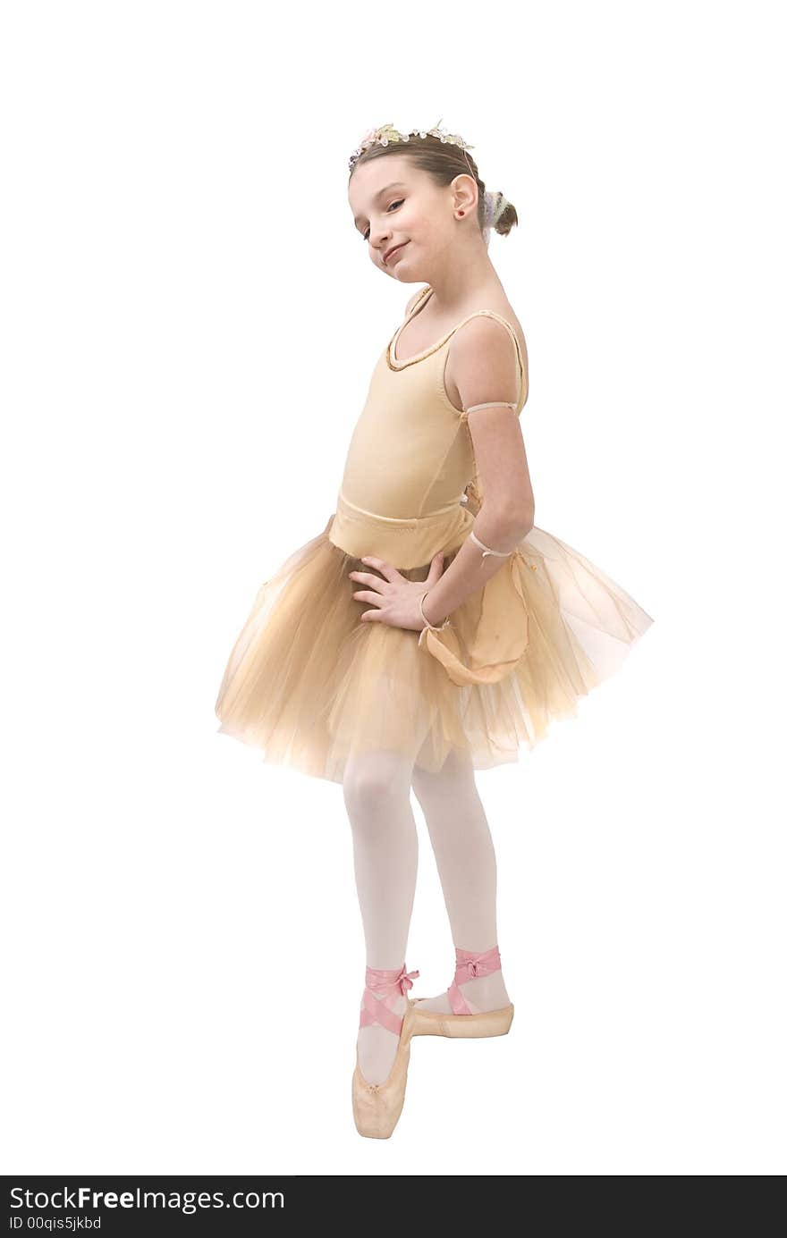 Cute young dancer girl posing