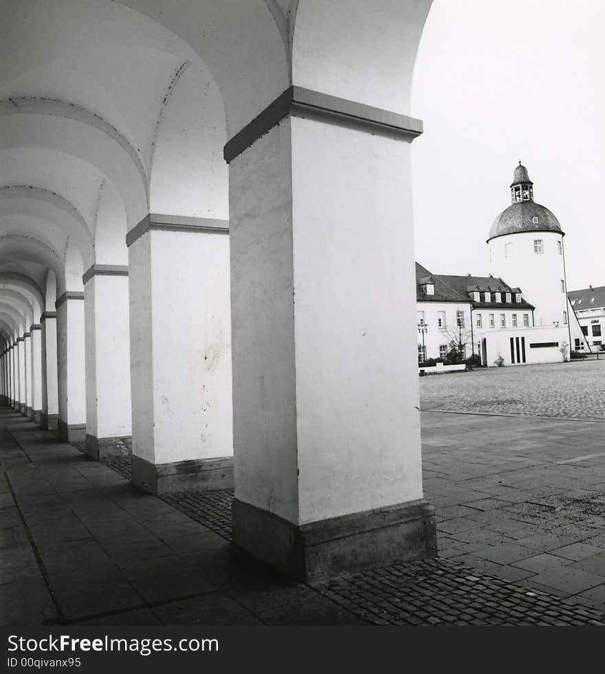 German Castle with Arcade and Tower