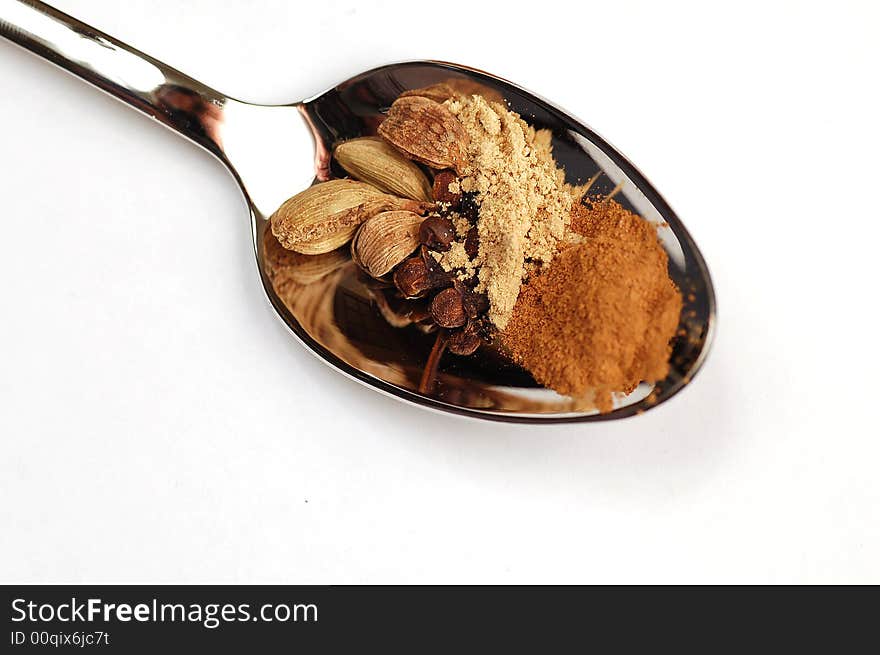 Spices in the spoon