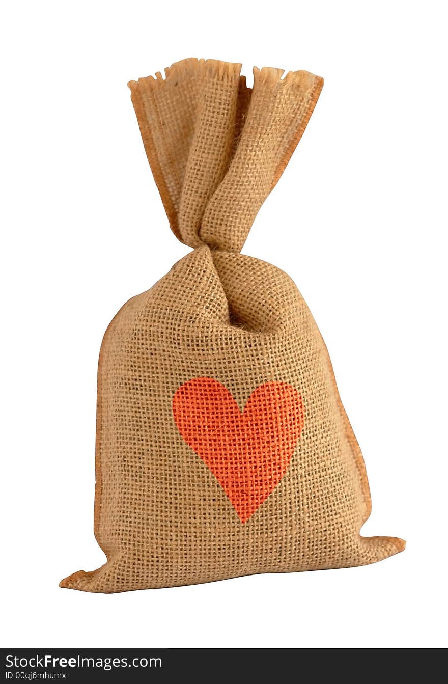 Valentine Sack With Stamped Heart