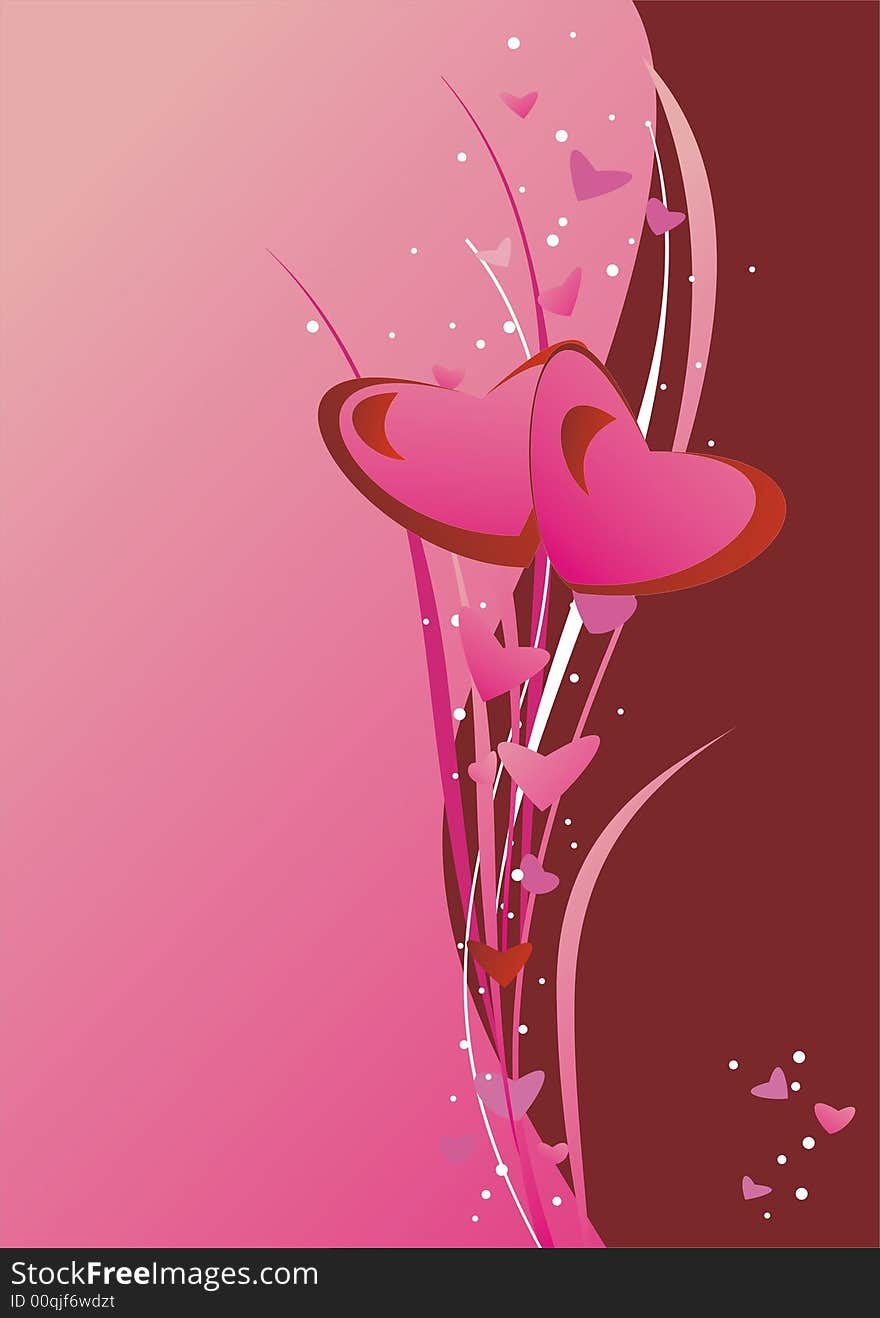 Hearts On The Pink Background