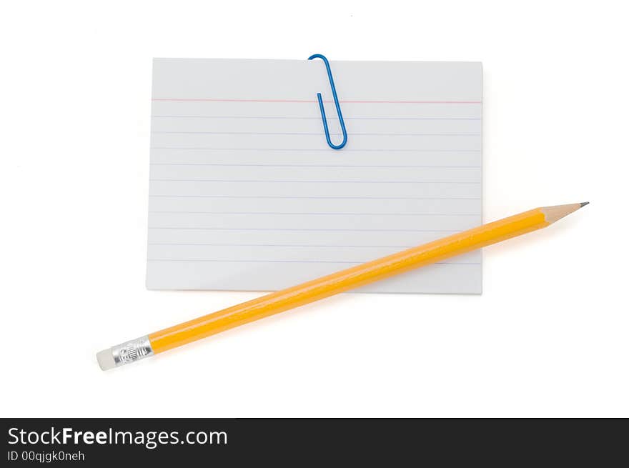 Notebook and pencil isolated on a white