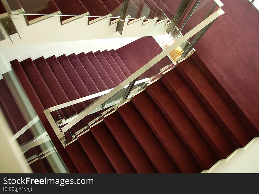 A set of stairs at a hotel