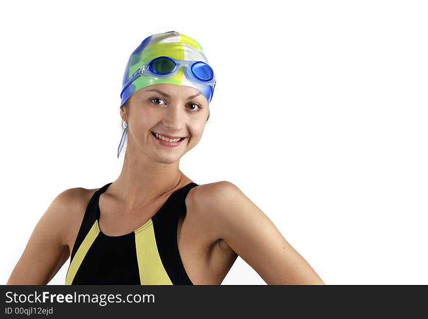 Portrait swimmer girl