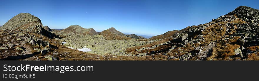 Panorama in Retezat Mountains, in a day of autumn. Panorama in Retezat Mountains, in a day of autumn