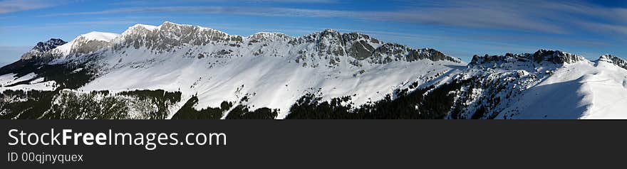Bucegi west ridge, seen from Mount Bucsa. Bucegi west ridge, seen from Mount Bucsa
