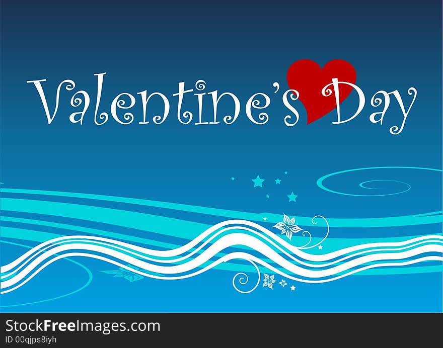 Valentine's day background with stars and heart