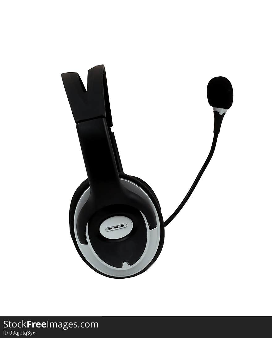 Headphones on the white background