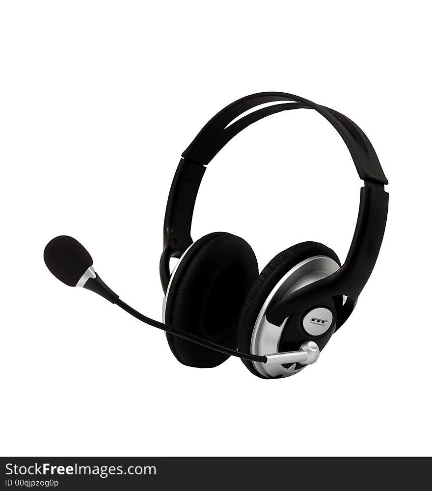 Headphones on the white background