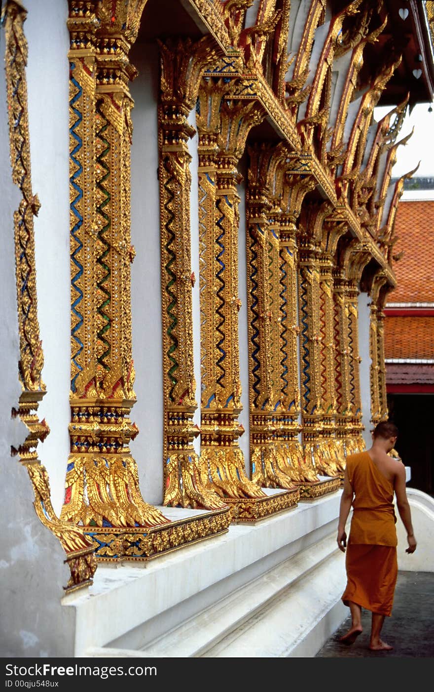 Monk in Buddhist monastery