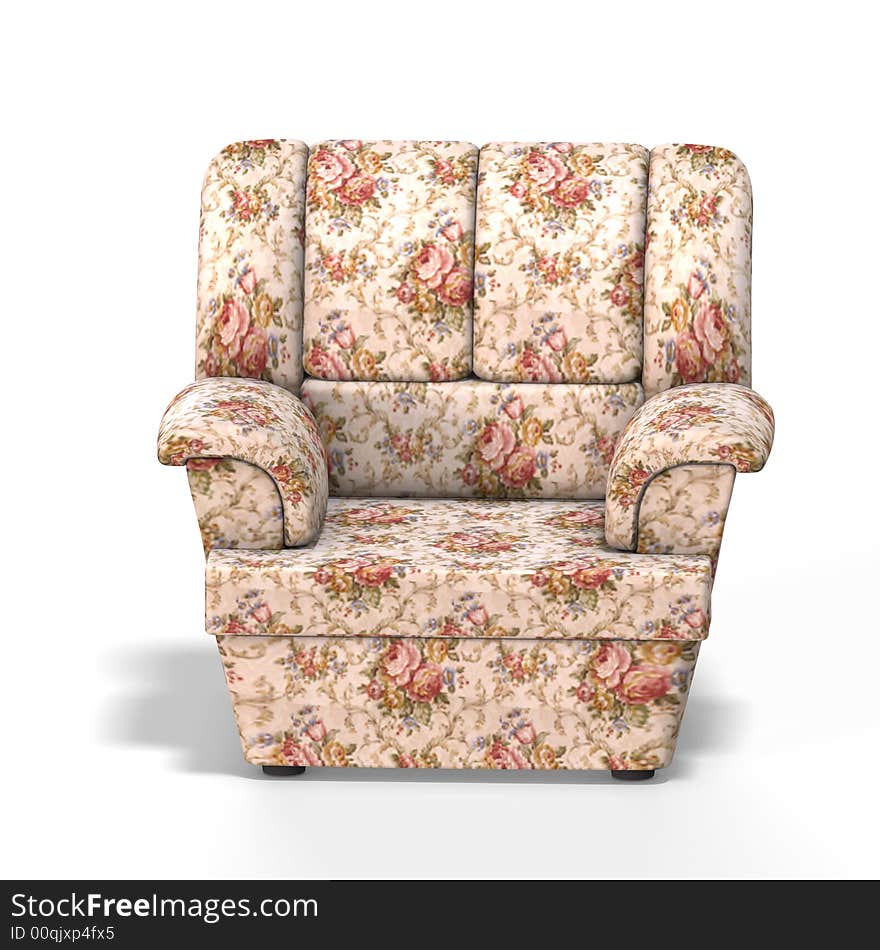 Comfortable arm chair (single) with Clipping Path